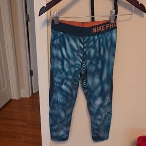 Nike Kids Teal and Orange Leggings